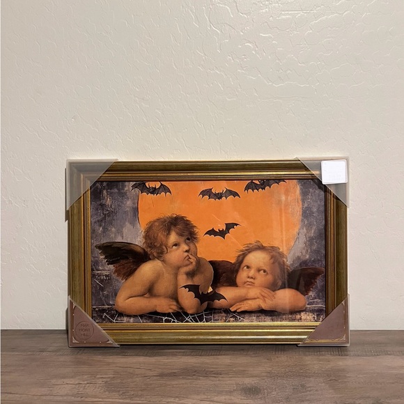 Marmont Hill Halloween Picture Angels Cupid Cherubs Bats NEW 12×18 - Picture 1 of 1